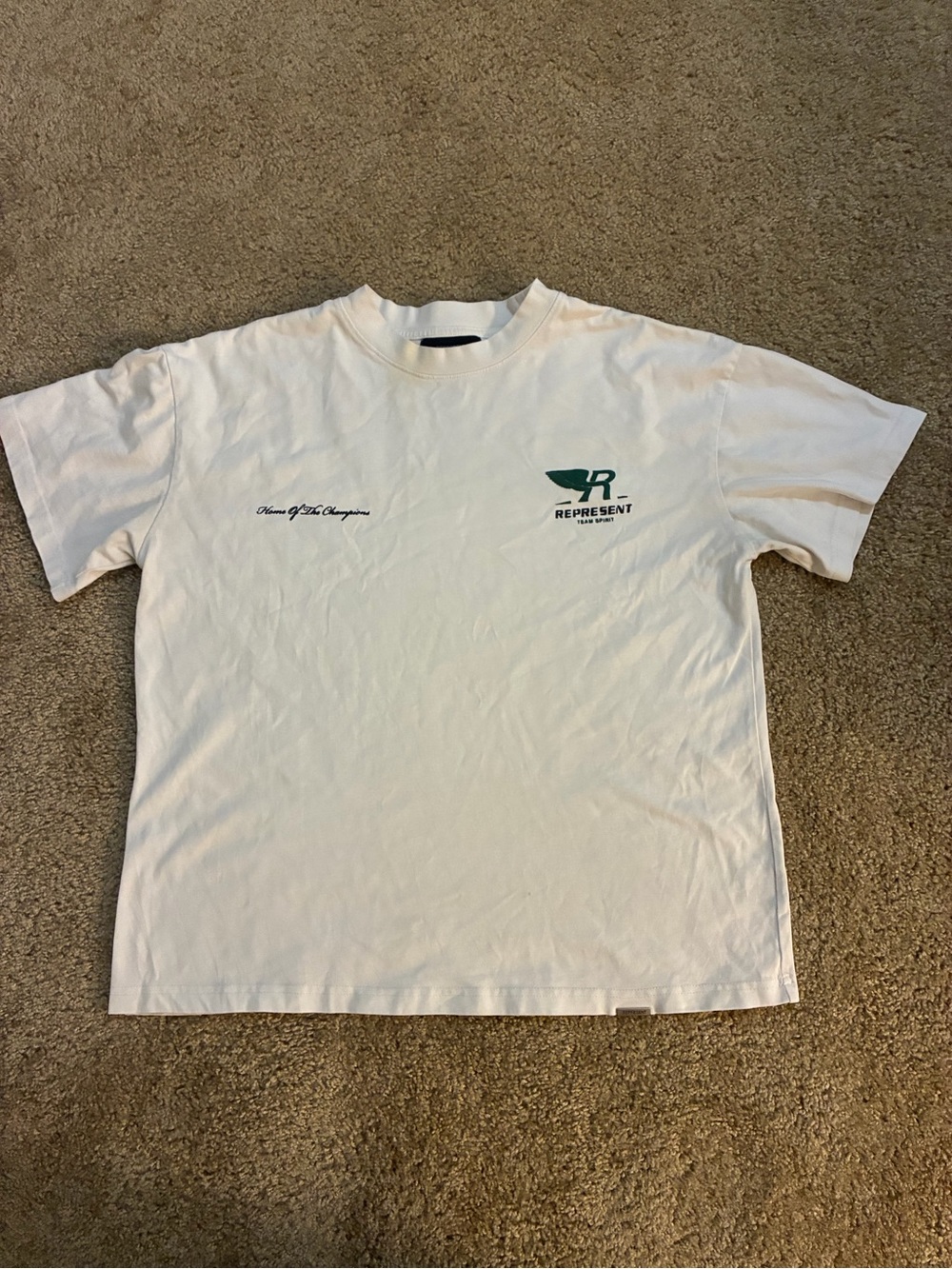 Represent Men's White Graphic Logo T-Shirt